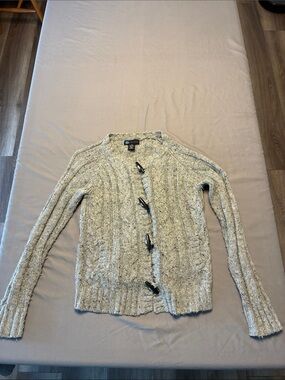 Relativity Heather Gray Toggle Cable-Knit Cardigan